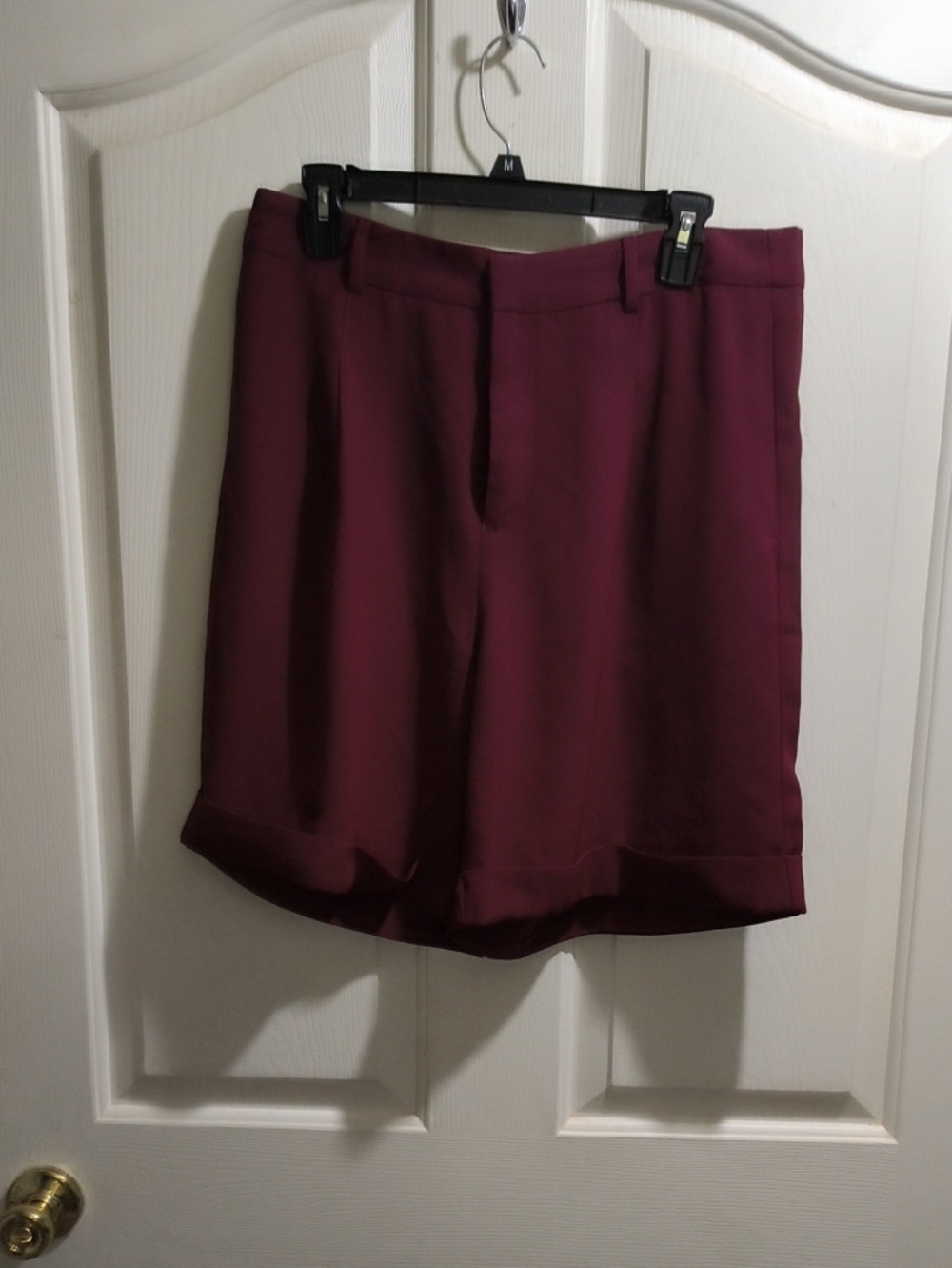 Burgundy Women's High-Waist Dress Shorts